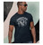 Muscular man modeling 'Christian Nation' Christian T-Shirt in Midnight Navy, featuring Psalm 33:12, unisex athletic fit.