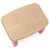 Solid wood top of Bubble Gum Pink Gumdrop Step Stool showing thick furniture-grade construction