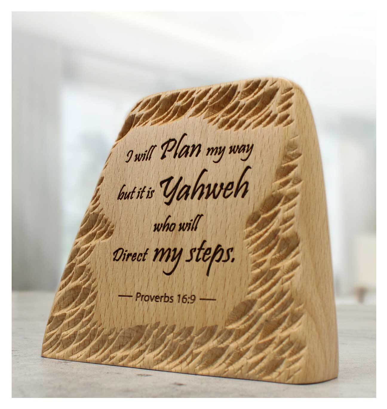 Personalized Bible verse wood plaque.