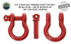 Recovery Shackle 3/4 Inch 4.75 Ton Steel Gloss Red