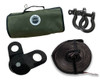 Recovery Wrap Kit Including 20 Inch Tow Strap Pair of Black D-Rings Snatch Block and Canvas Bag