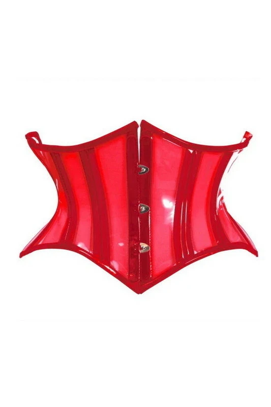 Lavish Clear Red Curvy Cut Mini Cincher Corset