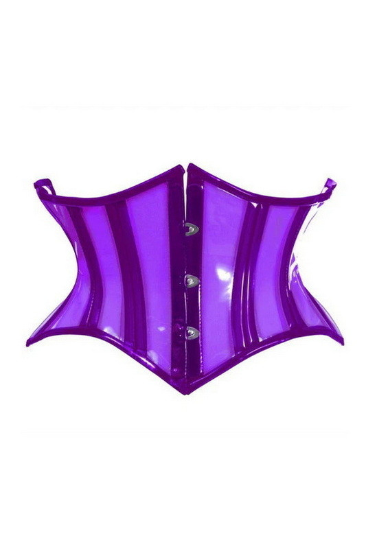 Lavish Purple Butterfly Mesh Underwire Cincher w/Built In Halter Top main image 0
