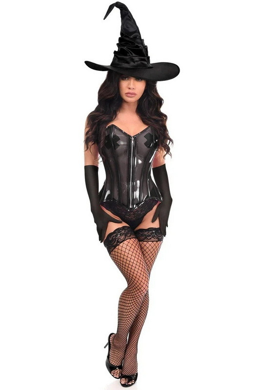 Lavish 3 PC White Witch Bustier Corset Costume