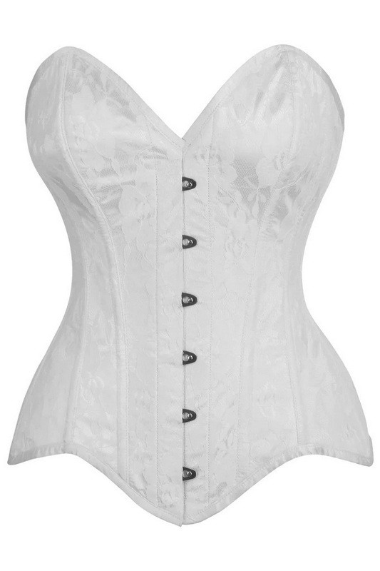 Top Drawer Steel Boned Blue Suede Deep Plunge Overbust Corset Top