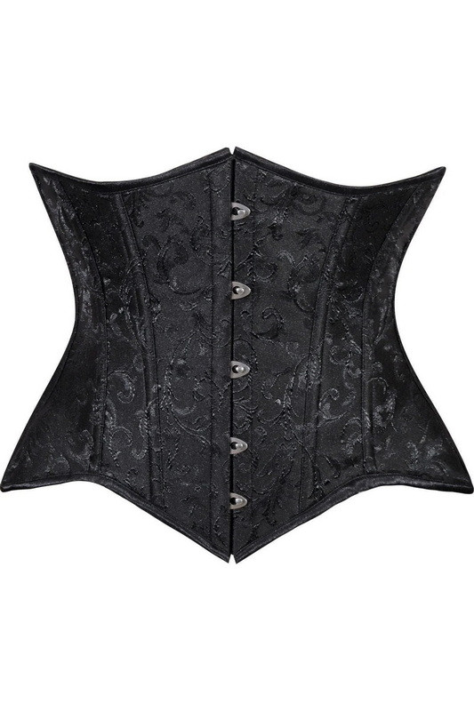 White Floral Brocade Under bust Corset main image 1