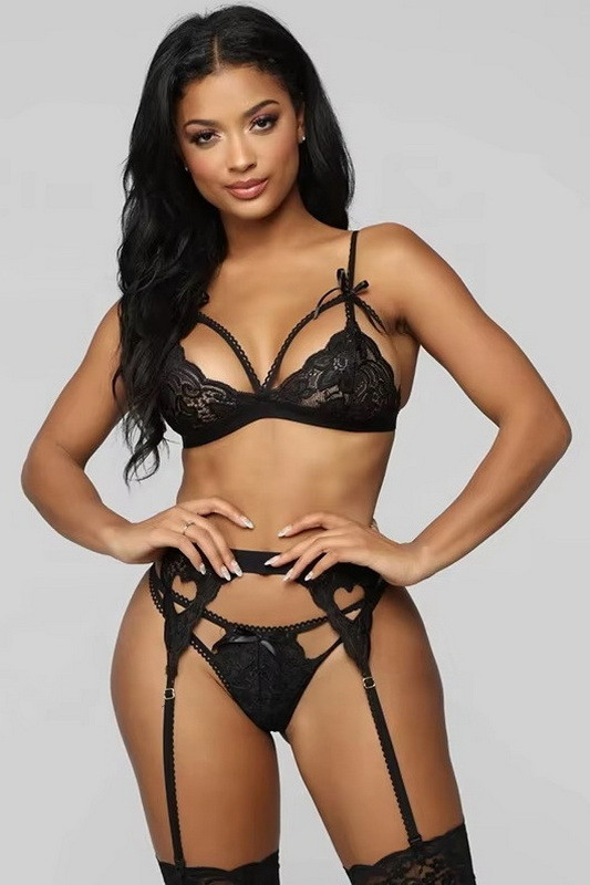 ebony sexy lingerie porn Sexy Lace Deep V Wireless Bra Set, Fashionable Casual Spaghetti Strap Top,  Comfortable Undergarment, Stylish Women's Lingerie Underwear Sets Piece