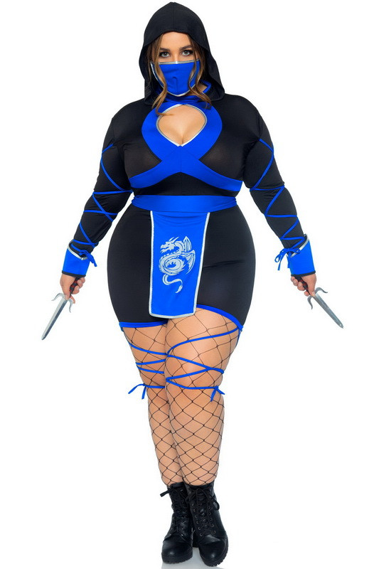 Plus Size Blue Dragon Ninja Costume 