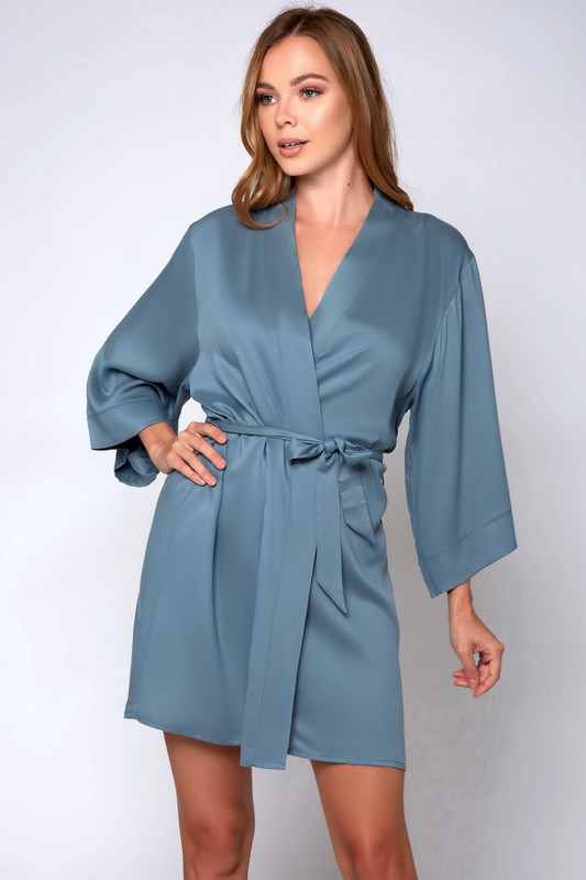Blue Cotton Esme Robe- Spicy Lingerie