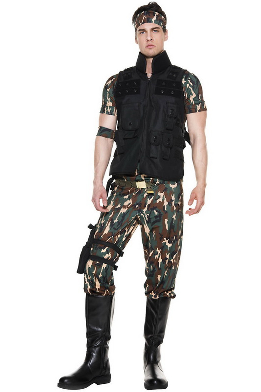 Men's Sergeant Stud Army Costume, Men's Army Costume 