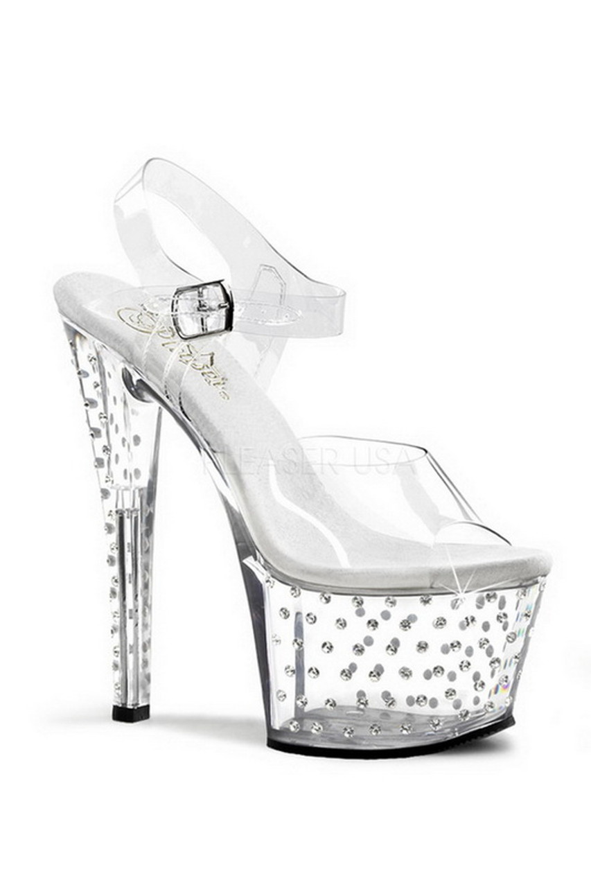 Kayannuo High Heel Sandals Clearance Summer Womens Sandals Ladies Square  Toe Sandals High Heels, Fashionable Rhinestone Transparent High Heels  Sandals High Heels for Women Back to School Gifts - Walmart.com