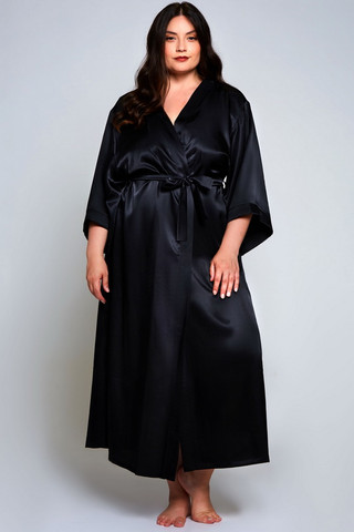 Plus Size Talk Of The Town Satin Robe- Spicy Lingerie