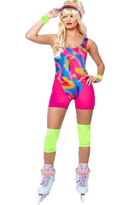 Pink Rollerblading Beach Barbiee Halloween Costume