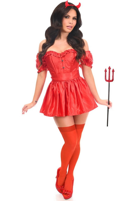 Plus Size Top Drawer Red Satin Devil Halloween Costume
