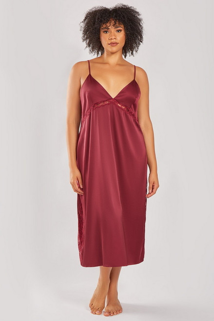 Plus Size Layla's Long Wine Lingerie Chemise