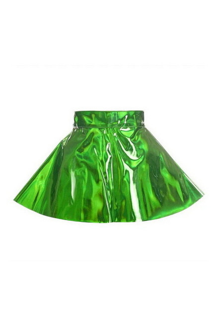 Green Holo Skater Skirt