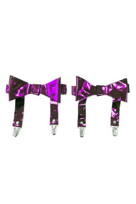 Plus Size Purple Metallic Garters