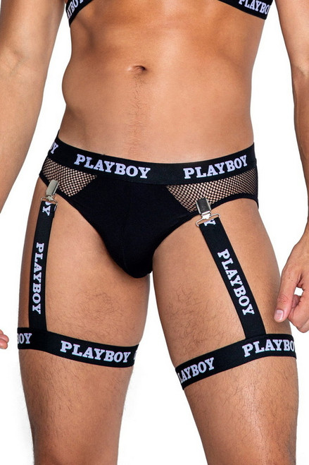 Black Playboy Dark Room Suspender Set