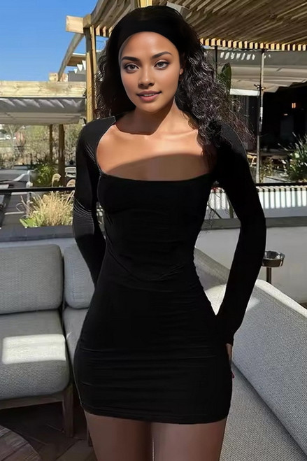 Turning Heads Black Bodycon Mini Dress