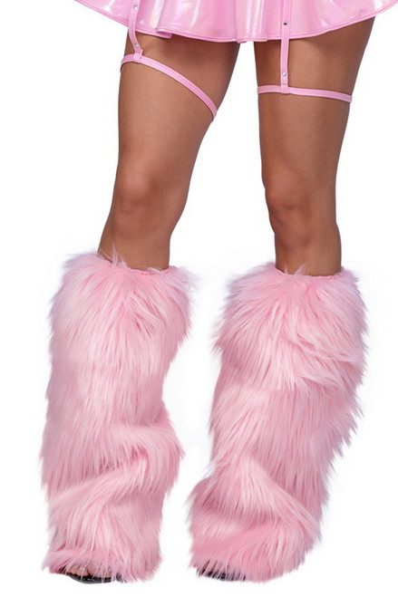 Pink Fur Leg Warmers