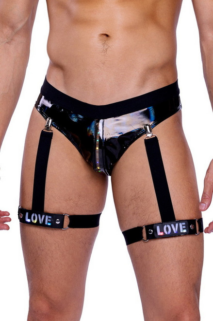 Provocative Black Vinyl Light Up Bottoms