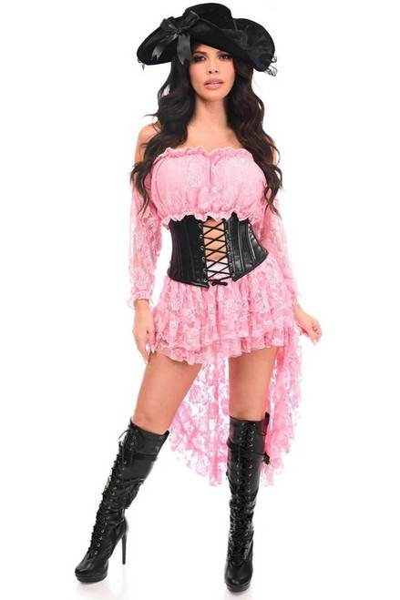 Plus Size Top Drawer Light Pink Pirate Corset Halloween Costume