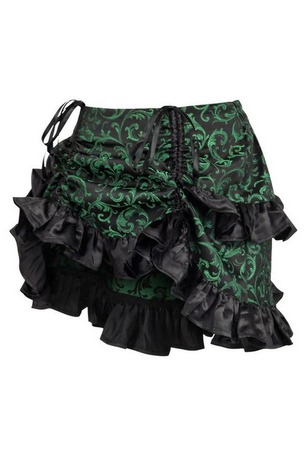 Red/Black Brocade Ruched Bustle Skirt