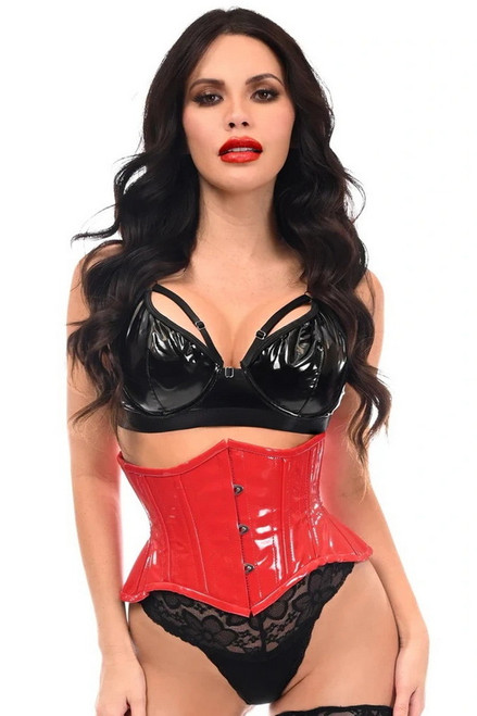 Plus Size Top Drawer Red Patent Mini Cincher Underbust Corset