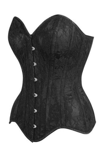 Plus Size Satin and Lace Overlay Corset 5-colors X31091