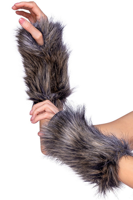 Faux Fur Wolf Gloves