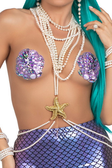 Purple Shell Adhesive Pasties