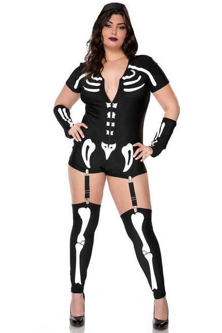 Curves Skeleton Costume Adult Black main image 1