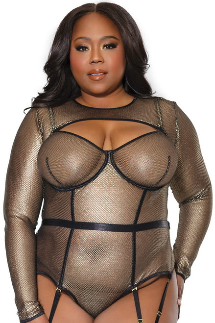 Plus Size Golden Goddess Fishnet Shrug
