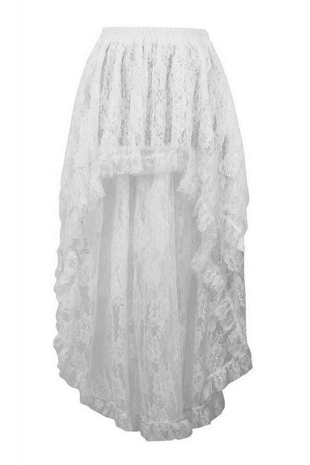 White Lace Hi Low Skirt Blowout Deal