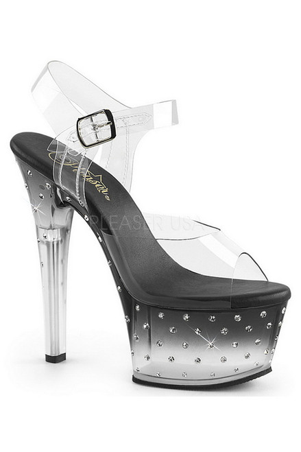 6" Rhinestone Studded Ankle Strap Sandal Blowout Deal