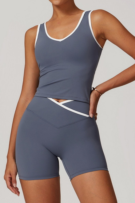 Spice Fit Blue Seamless Tank Top Blowout Deal