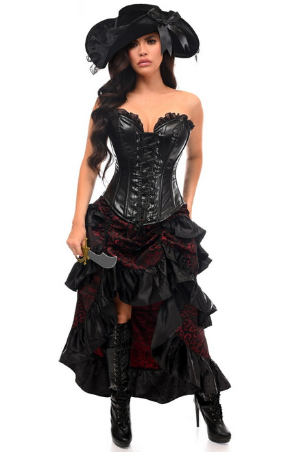 Top Drawer Red & Black Premium Pirate Corset Costume