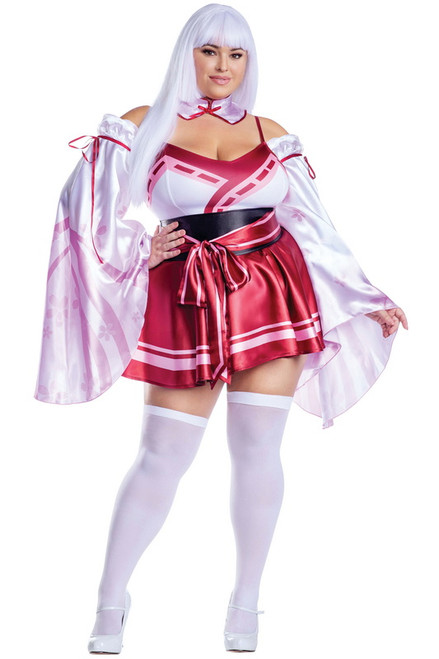 Plus Size Sakura Shrine Maiden Halloween Costume