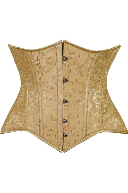 Plus Size Lavish Gold Brocade Under Bust Corset