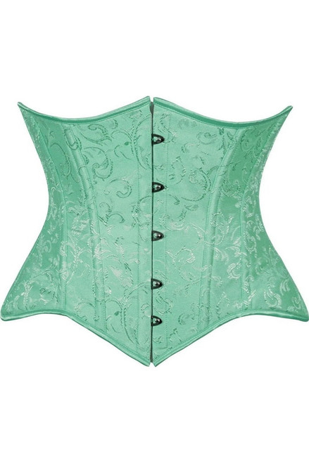 Lavish Mint Green Brocade Waist Slimming Corset