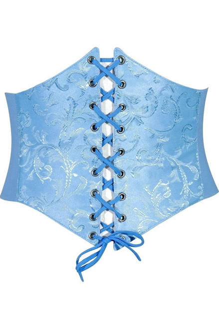 Plus Size Lavish Blue Brocade Corset Belt Cincher