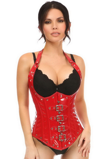 Top Drawer Red Patent PVC Vinyl Underbust Corset Blowout Deal