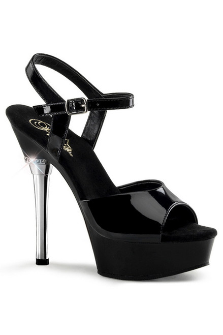 Black Ankle Strap Stiletto Sexy Heel Blowout Deal