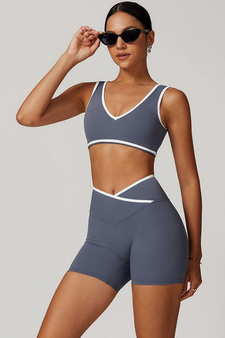 Spice Fit Blue Seamless Active Shorts Blowout Deal