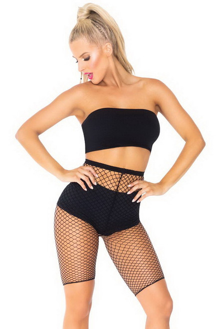Black Industrial Net Biker Shorts Blowout Deal