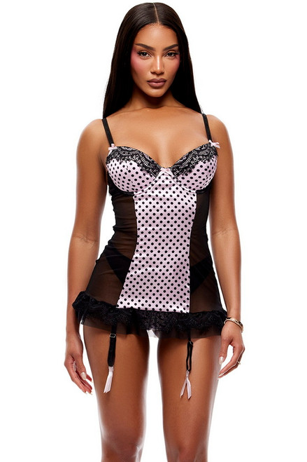 Polka Dot Lace Chemise & Panty
