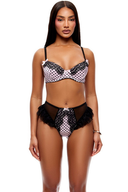 Polka Dot Lace Bra & Panty