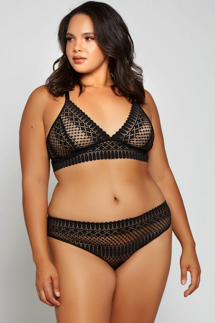 Plus Size Black Hazel Lace Bralette Set Blowout Deal