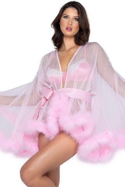 Baby Pink Hollywood Glam Luxury Mini Robe Blowout Deal