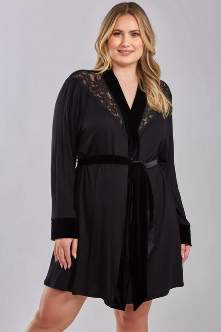Plus Size Sophisticated Seductress Short Robe Blowout Deal